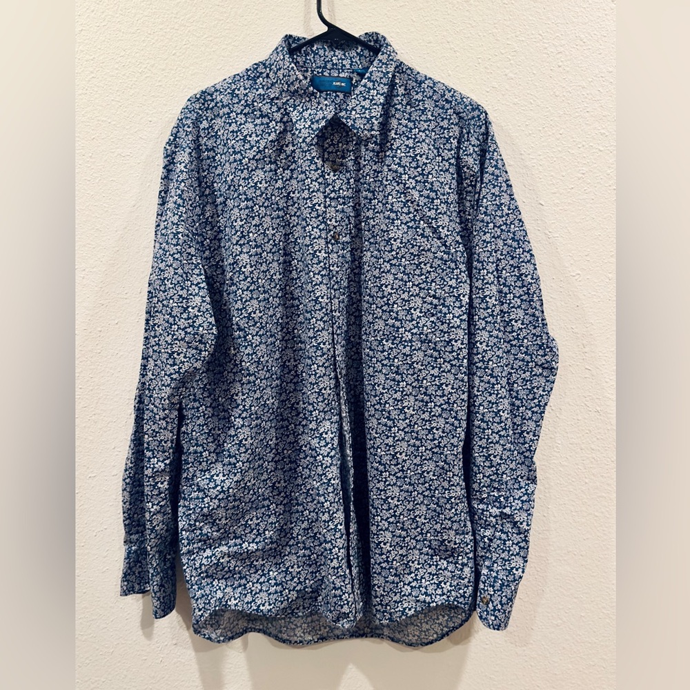 Joseph Abboud Navy Floral Button Down Shirt